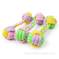 Candy Color Cotton Rope Barbells Chewing Dog Toy